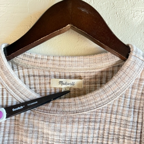 Madewell Brightside Rib Cutaway Tank Size Large Peachy Spacedye - Picture 3 of 6